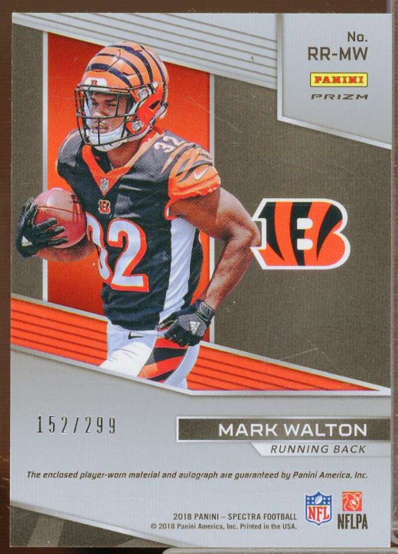 Mark Walton/299 Rookie 2018 Panini Spectra Radiant Rookie Patch Signatures #20  Image 2