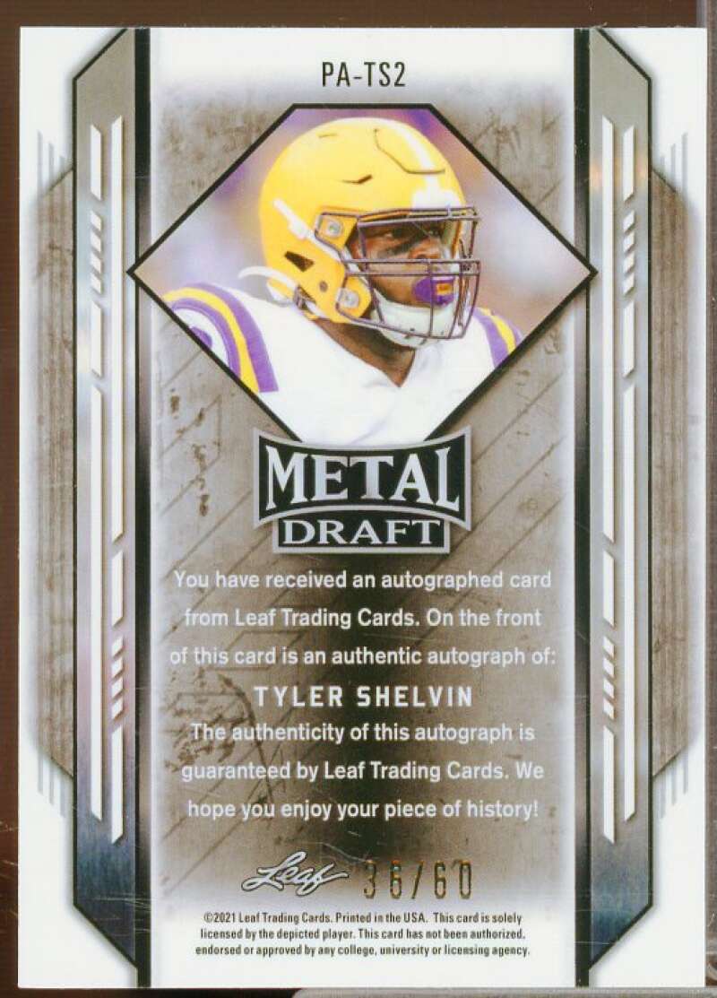 Tyler Shelvin Rookie Card 2021 Leaf Metal Draft Marbles #TS2  Image 2