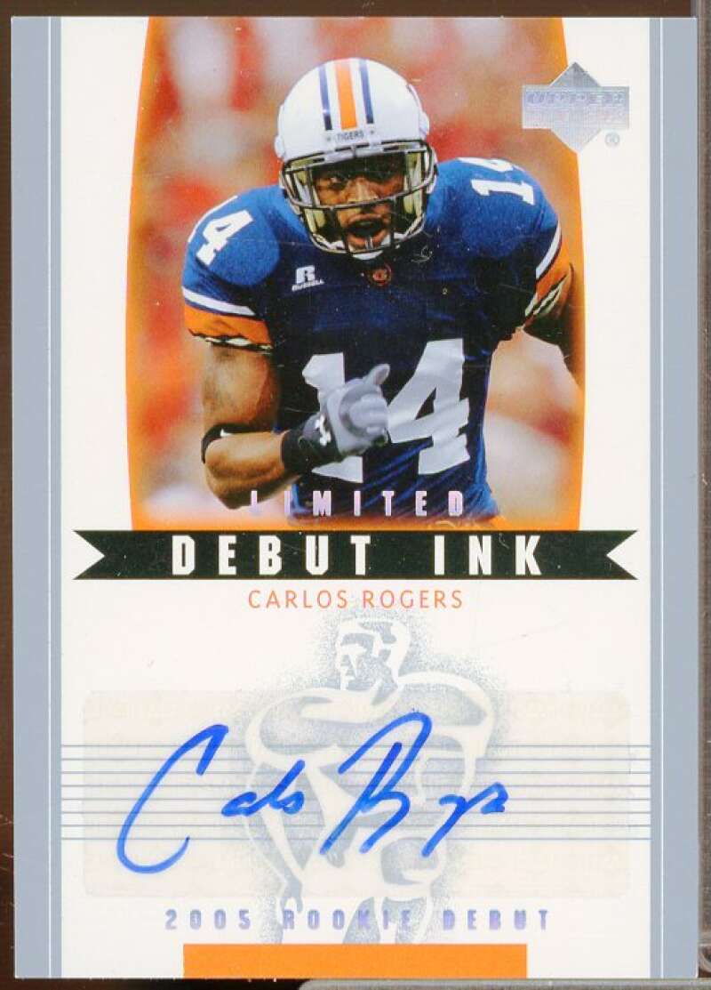 Carlos Rogers Rookie Card 2005 Upper Deck Rookie Debut Ink Limited #DICR  Image 1