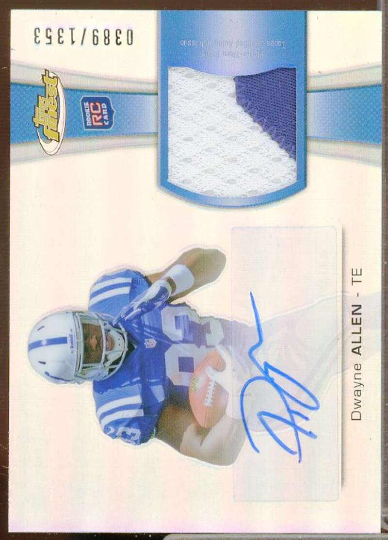 Dwayne Allen/1353 Rookie 2012 Finest Rookie Patch Autographs Refractors #RAPDA  Image 1