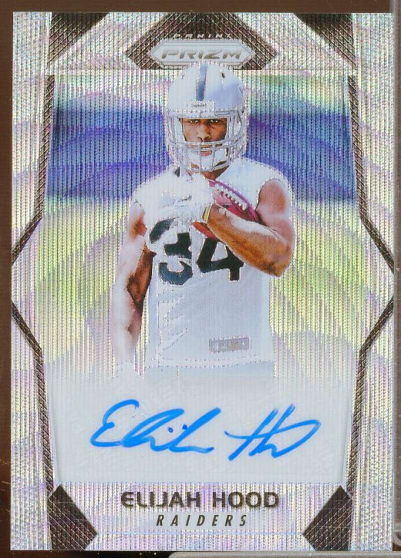 Elijah Hood Rookie 2017 Panini Prizm Rookie Autographs Prizms Blue Wave #RAEH  Image 1