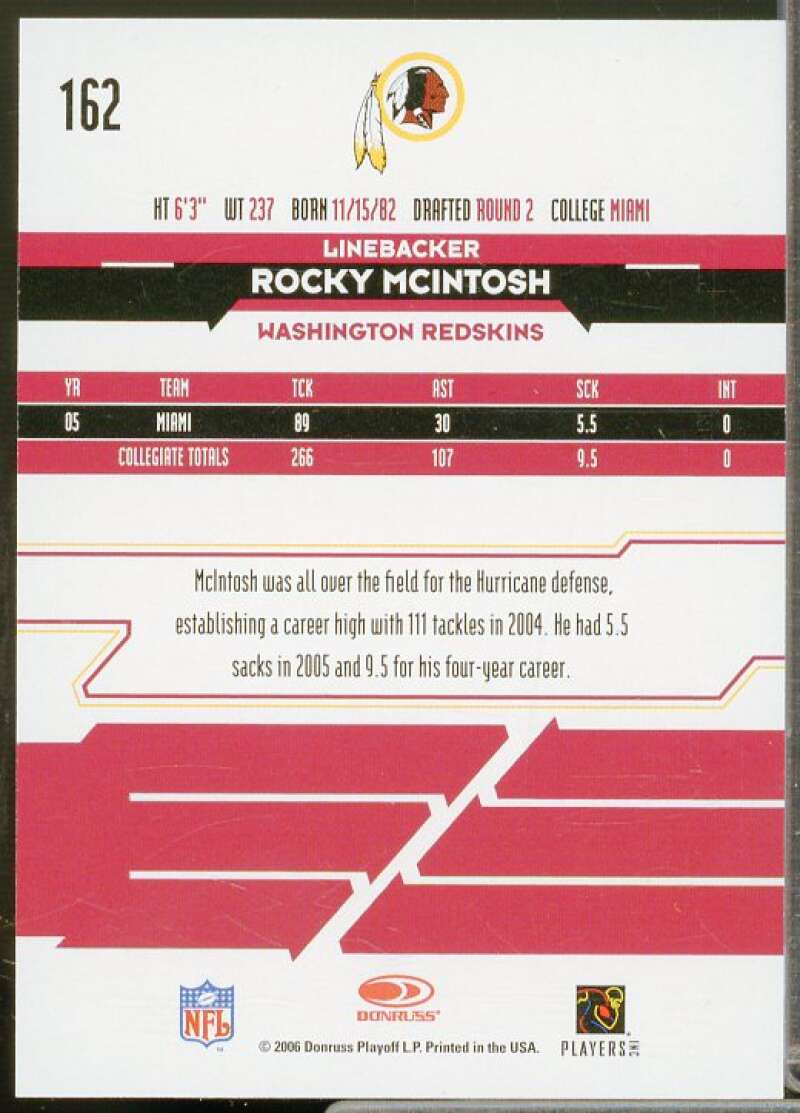 Rocky McIntosh/125 2006 Leaf Rookies and Star Longevity Target Rookie Auto #162  Image 2