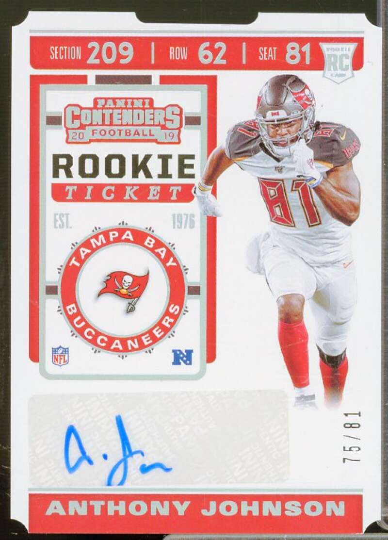 Anthony Johnson AU/81 Rookie 2019 Panini Contenders Rookie Ticket Stub #162  Image 1