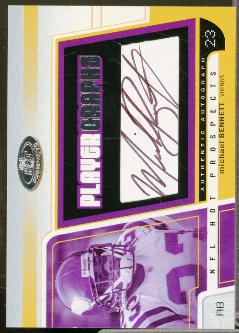 Michael Bennett AU Rookie Card 2003 Hot Prospects Playergraphs Redemption #PMB  Image 1