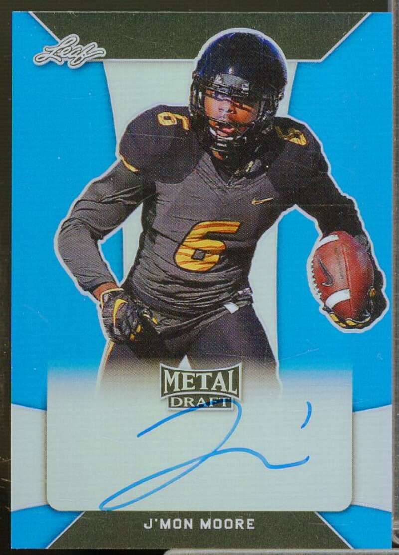 J'Mon Moore Rookie Card 2018 Leaf Metal Draft Prismatic Blue #BAJMM  Image 1