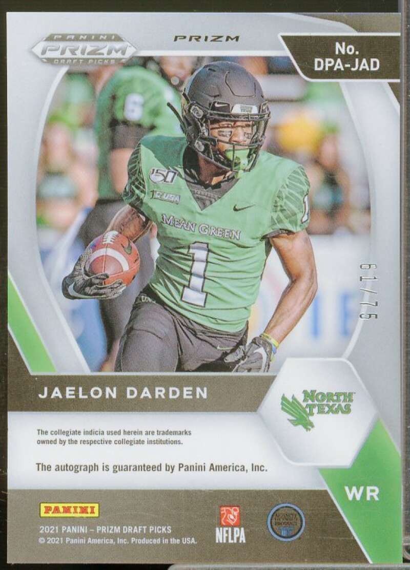 Jaelon Darden 2021 Panini Prizm Draft Picks Autographs Prizms Blue Ice #224  Image 2