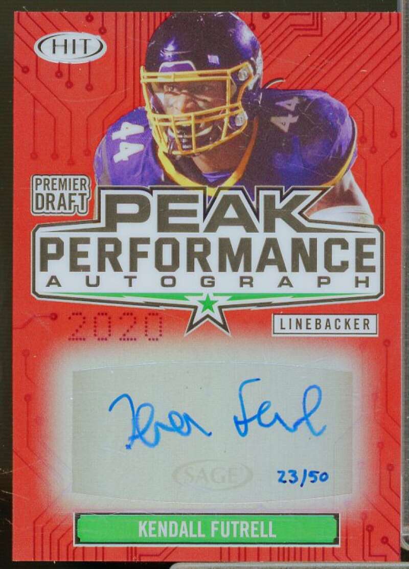 Kendall Futrell Rookie 2020 SAGE HIT Peak Performance Autographs Red #PKAKF  Image 1