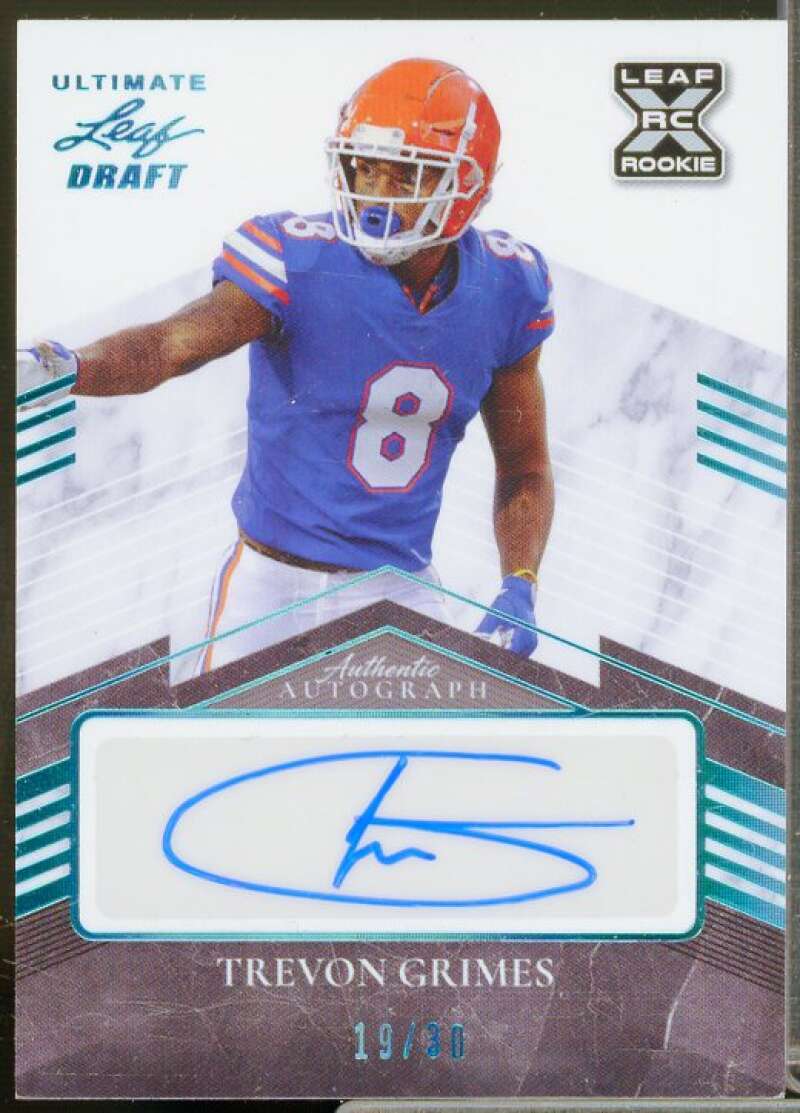 Trevon Grimes 2021 Leaf Ultimate Draft Leaf Autographs Platinum Spectrum #TG1  Image 1