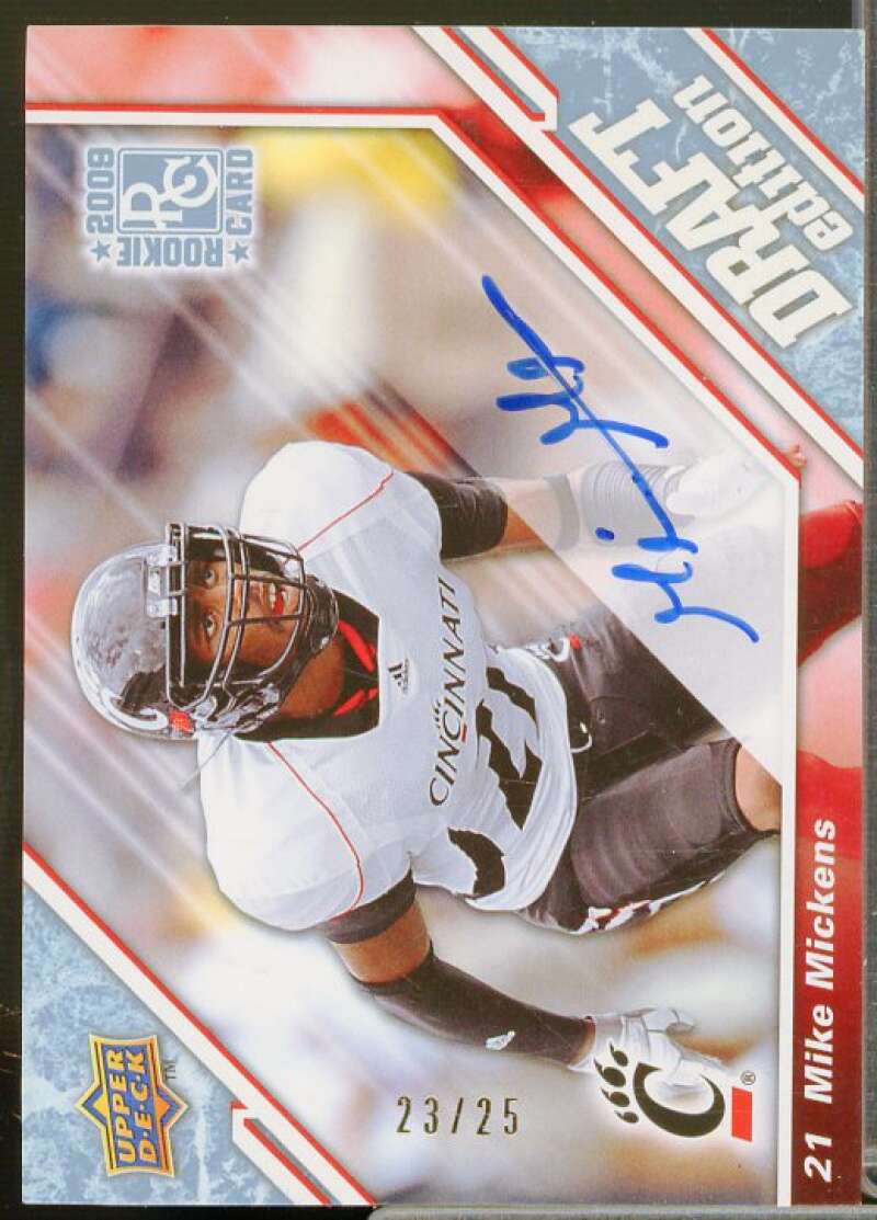 Mike Mickens Rookie Card 2009 Upper Deck Draft Edition Autographs Blue #75  Image 1