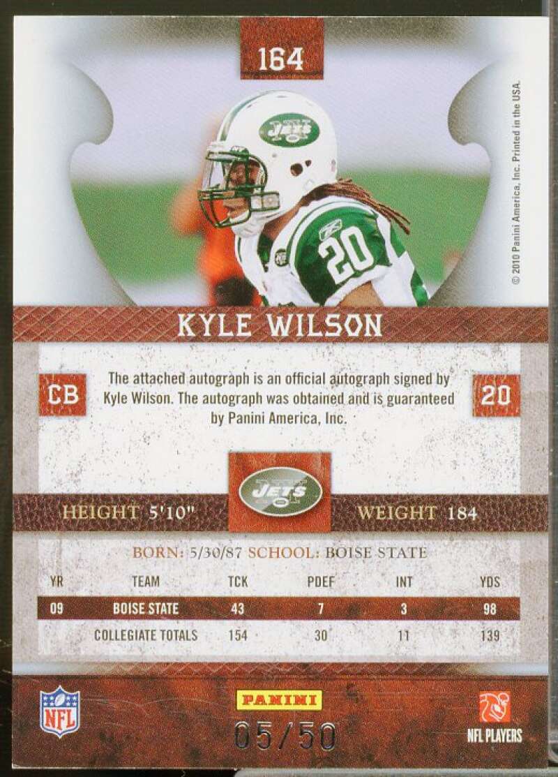 Kyle Wilson Rookie Card 2010 Panini Plates and Patches Signatures Silver #164  Image 2