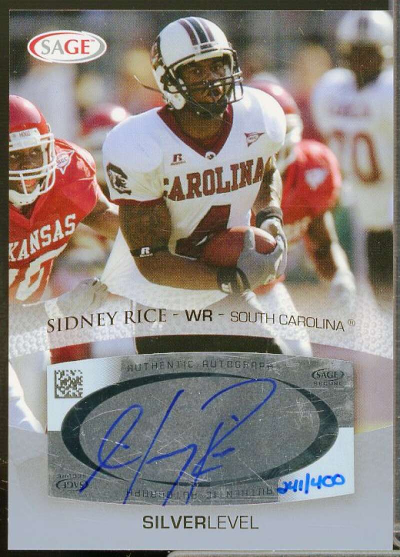 Sidney Rice Rookie Card 2007 SAGE Autographs Silver #A44  Image 1