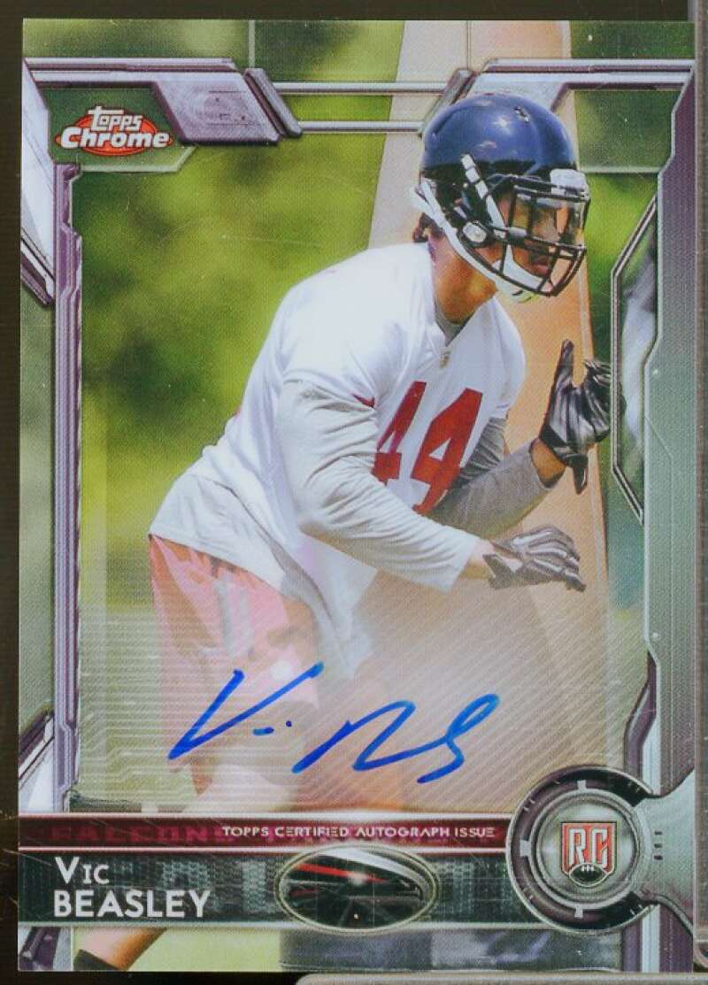 Vic Beasley Rookie Card 2015 Topps Chrome Rookie Autographs #101  Image 1