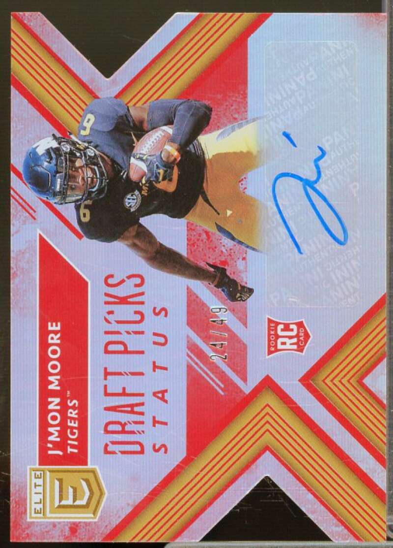 J'Mon Moore/49 Rookie 2018 Elite Draft Picks Autographs Status Die Cut Red #174  Image 1