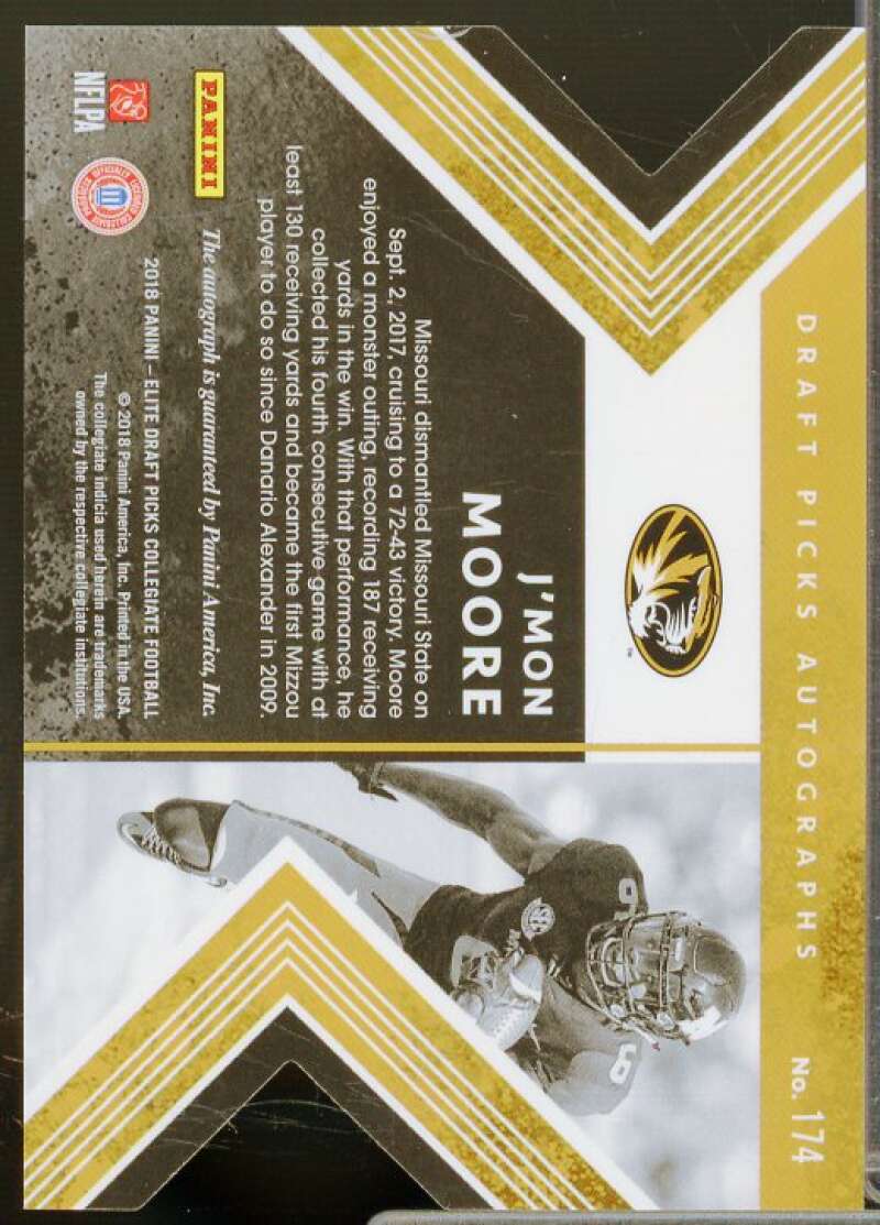 J'Mon Moore/49 Rookie 2018 Elite Draft Picks Autographs Status Die Cut Red #174  Image 2