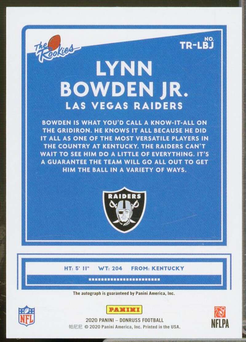 Lynn Bowden Jr./299 Rookie Card 2020 Donruss The Rookies Autographs #32  Image 2