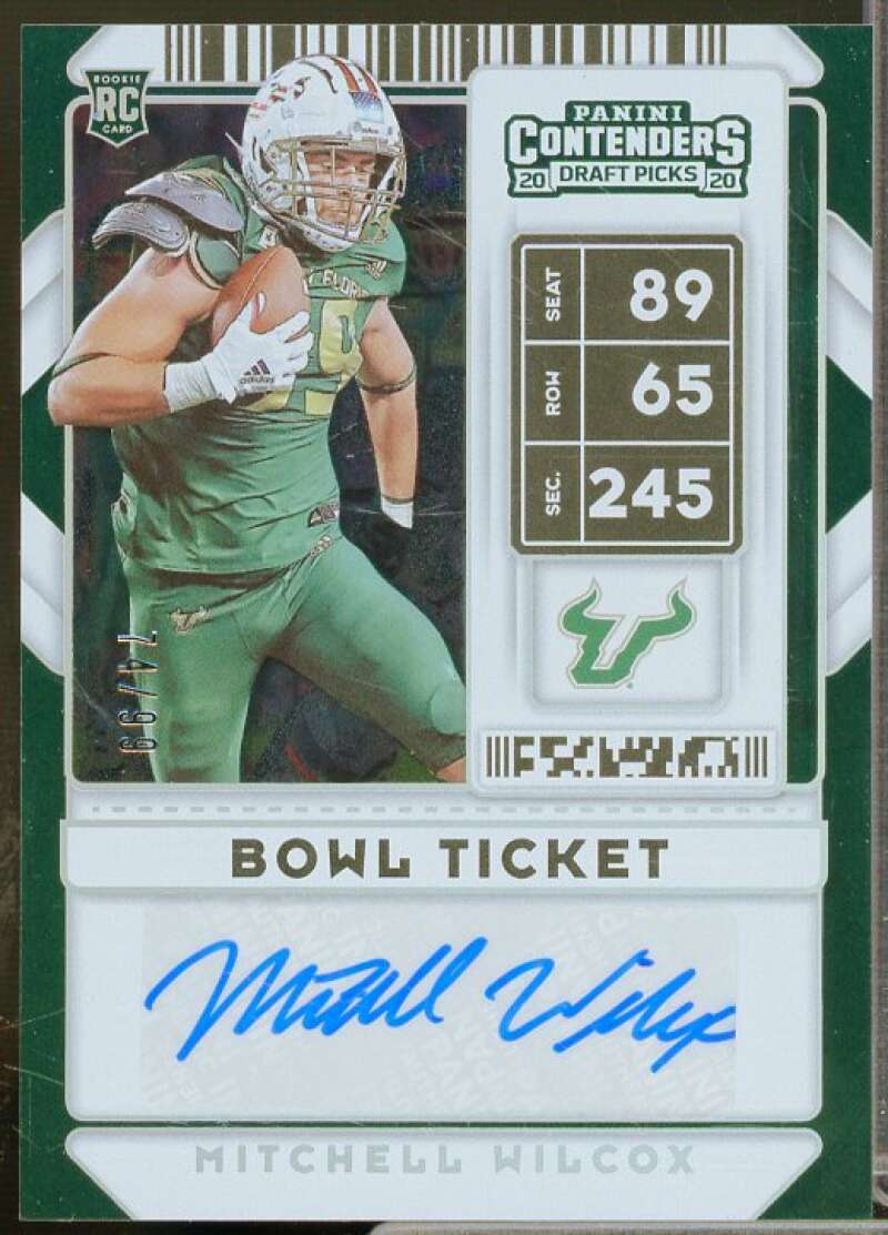 Mitchell Wilcox AU Rookie 2020 Panini Contenders Draft Picks Bowl Ticket #250  Image 1