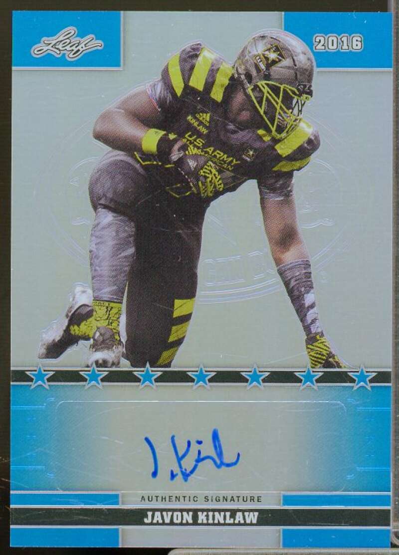 Javon Kinlaw Rookie 2016 Leaf Army All-American Bowl Metal Autographs Blue #48  Image 1