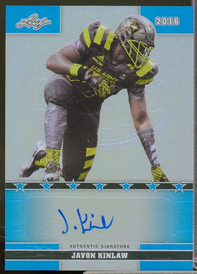 Javon Kinlaw Rookie 2016 Leaf Army All-American Bowl Metal Autographs Blue #48  Image 1