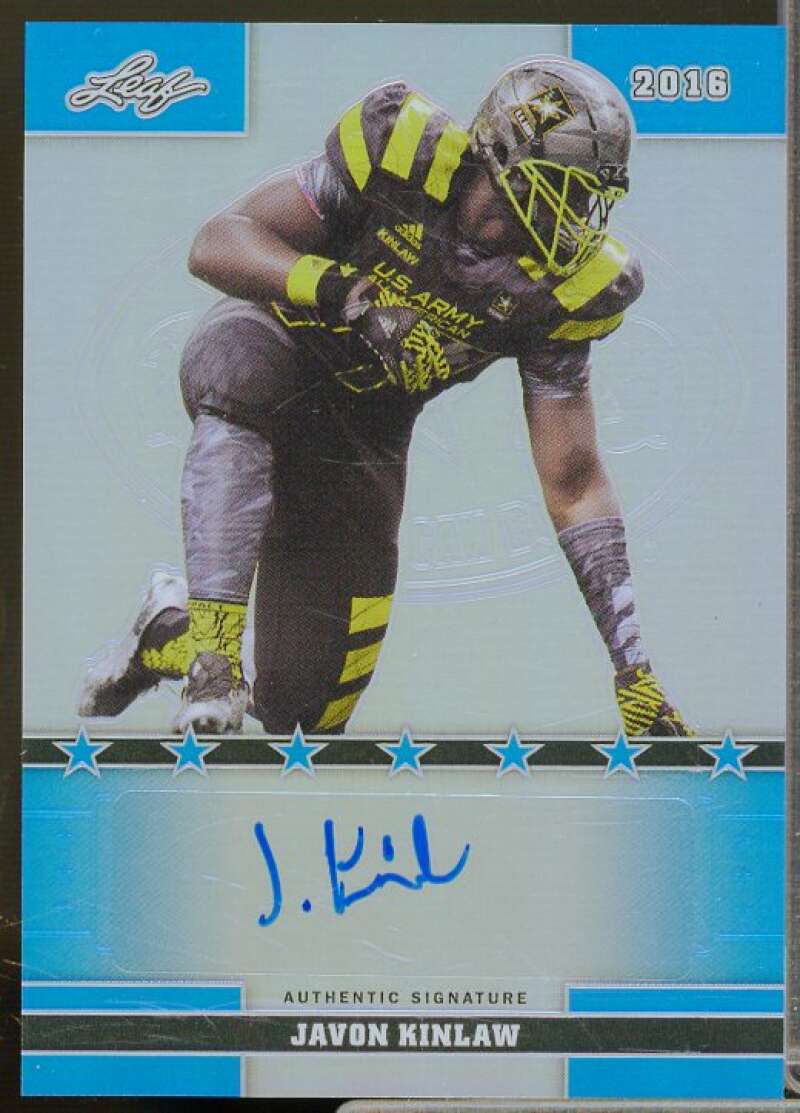 Javon Kinlaw Rookie 2016 Leaf Army All-American Bowl Metal Autographs Blue #48  Image 1