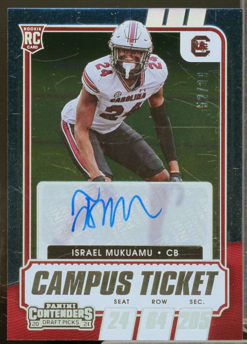 Israel Mukuamu AU Rookie 2021 Panini Contenders Draft Picks Campus Ticket #203  Image 1