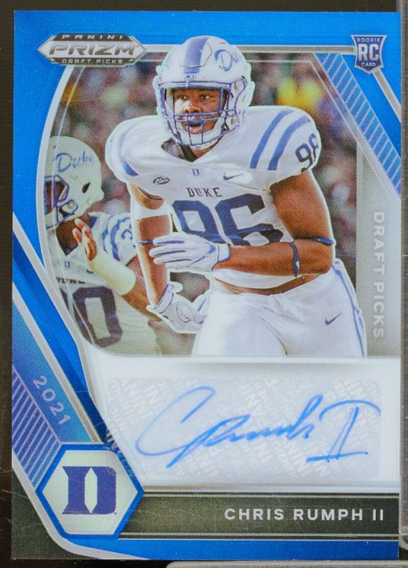 Chris Rumph II Rookie 2021 Panini Prizm Draft Picks Autographs Prizms Blue #105  Image 1