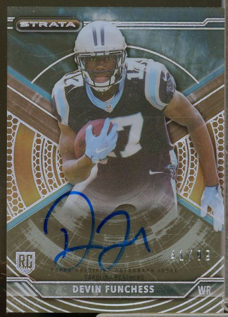 Devin Funchess Rookie Card 2015 Topps Strata Autographs Blue #SADF  Image 1