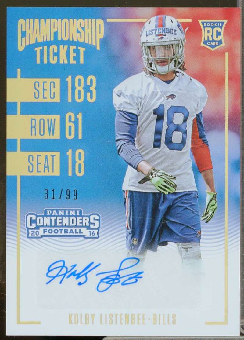 Kolby Listenbee AU/99 Rookie 2016 Panini Contenders Championship Ticket #186  Image 1