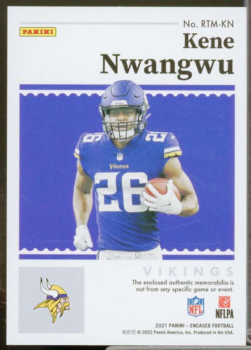 Kene Nwangwu Rookie Card 2021 Panini Encased Rookie Triple Memorabilia #34  Image 2