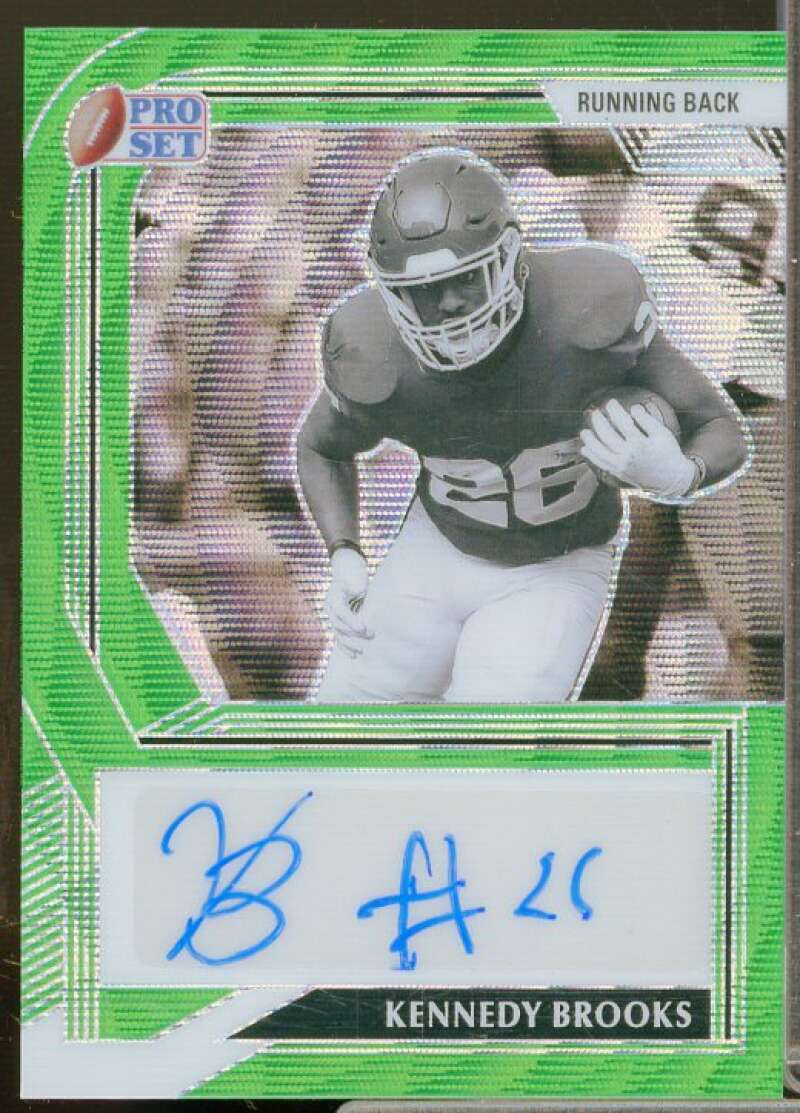 Kennedy Brooks Rookie 2022 Leaf Pro Set Metal Black and White Wave Green #BWKB1  Image 1