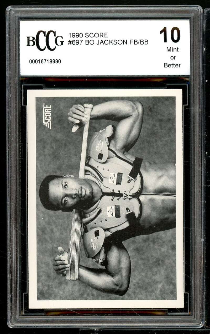 1990 Score #697 Bo Jackson FB/BB Card BGS BCCG 10 Mint+ Image 1