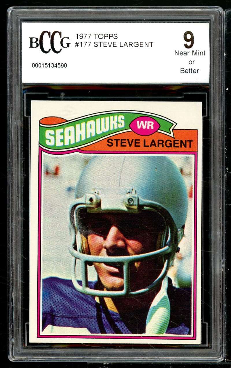 1977 Topps #177 Steve Largent Rookie Card BGS BCCG 9 Near Mint+ Image 1