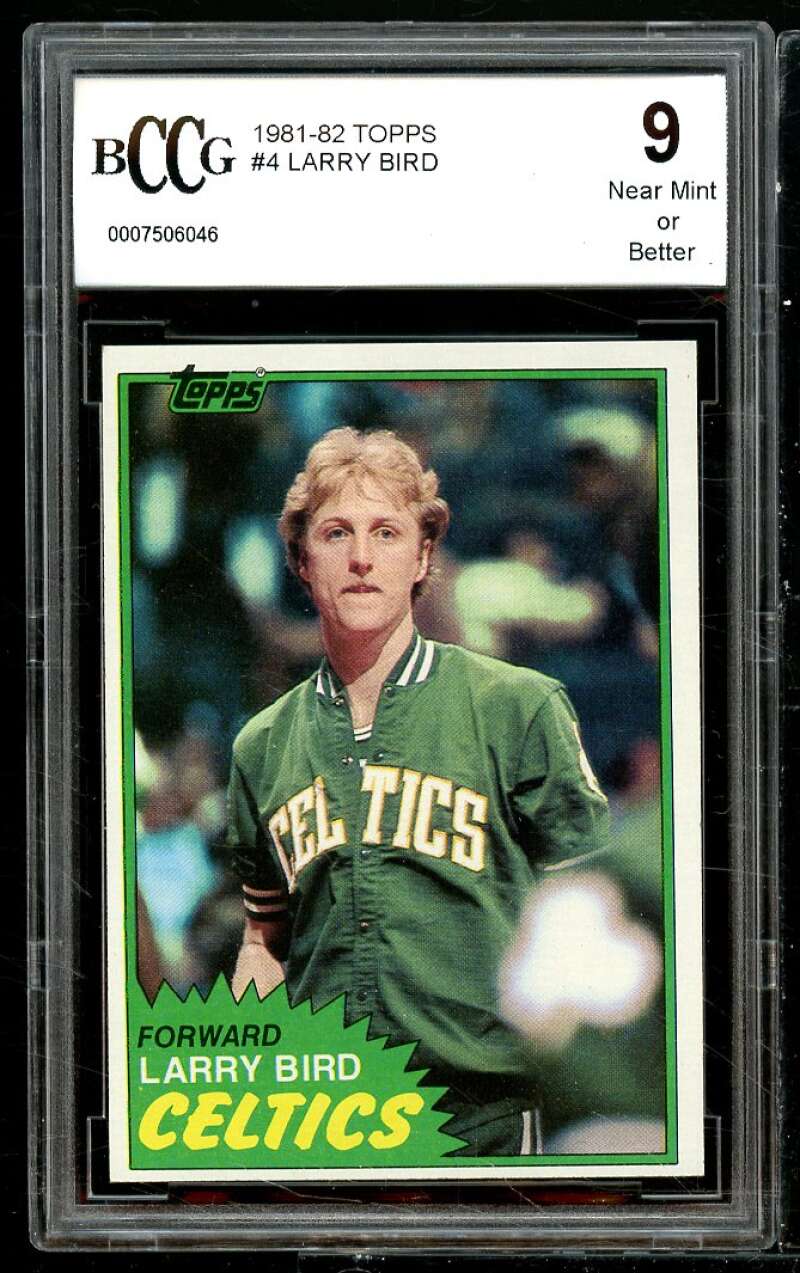 1981-82 Topps #4 Larry Bird Card BGS BCCG 9 Near Mint+ Image 1