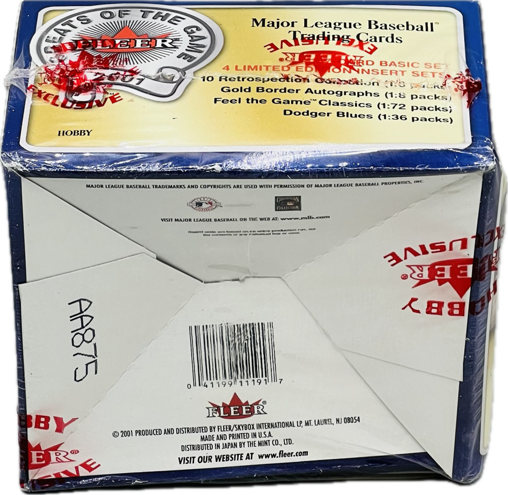 2001 Fleer Greats Of The Game Baseball Hobby Box Image 3
