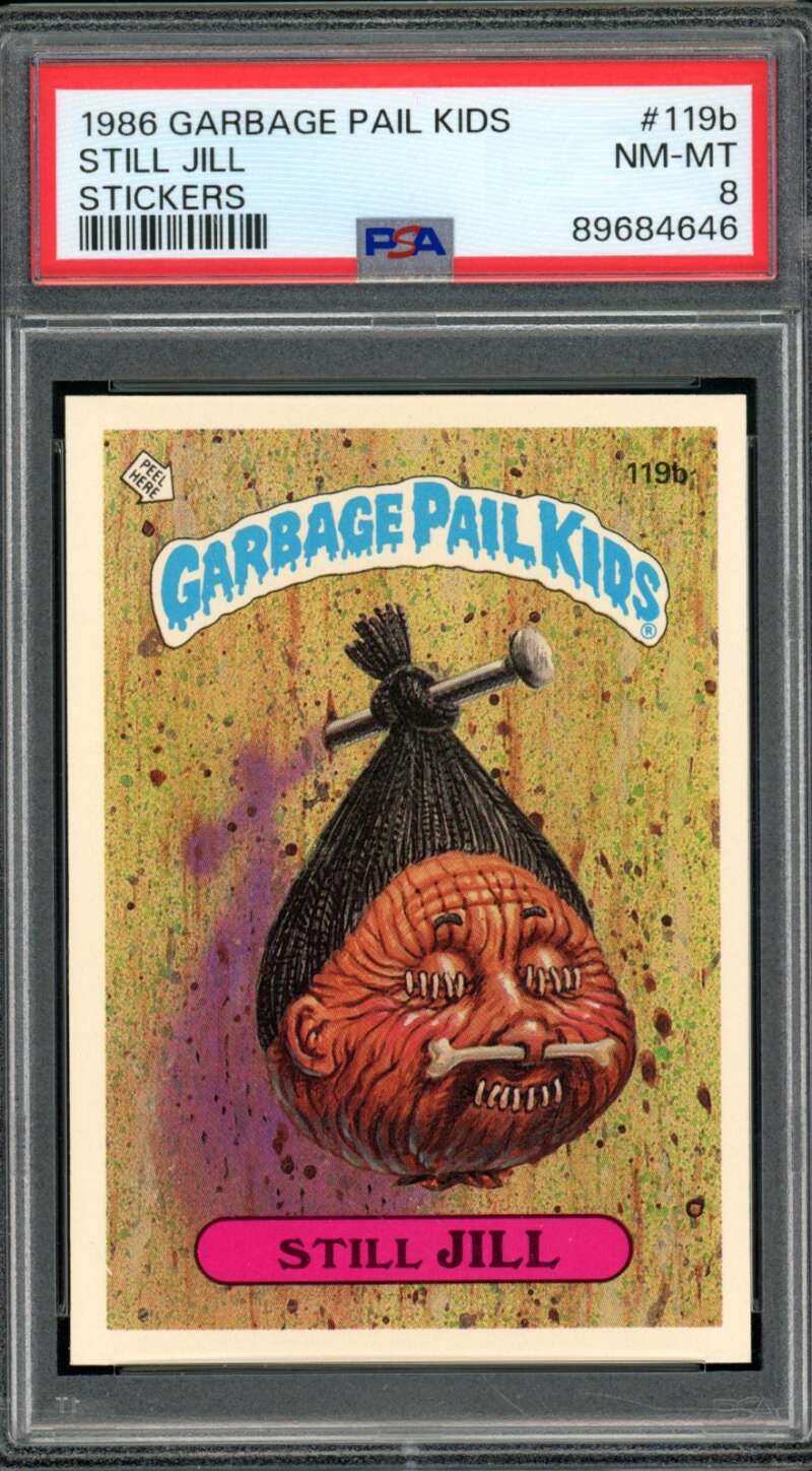 Still Jill Stickers Card 1986 Garbage Pail Kids #119B PSA 8 Image 1