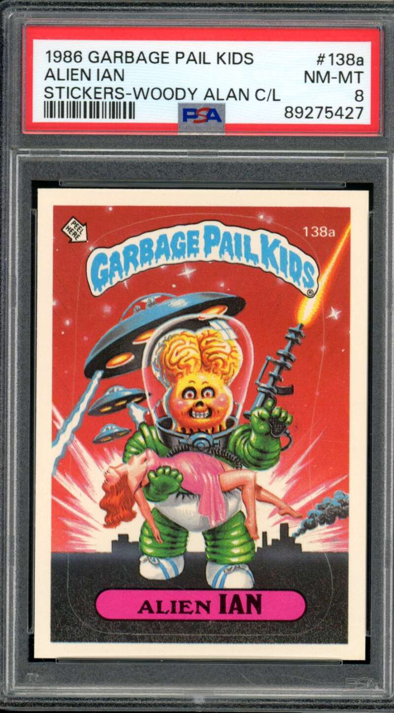 Alien Ian Stickers Card 1986 Garbage Pail Kids #138A PSA 8 Image 1