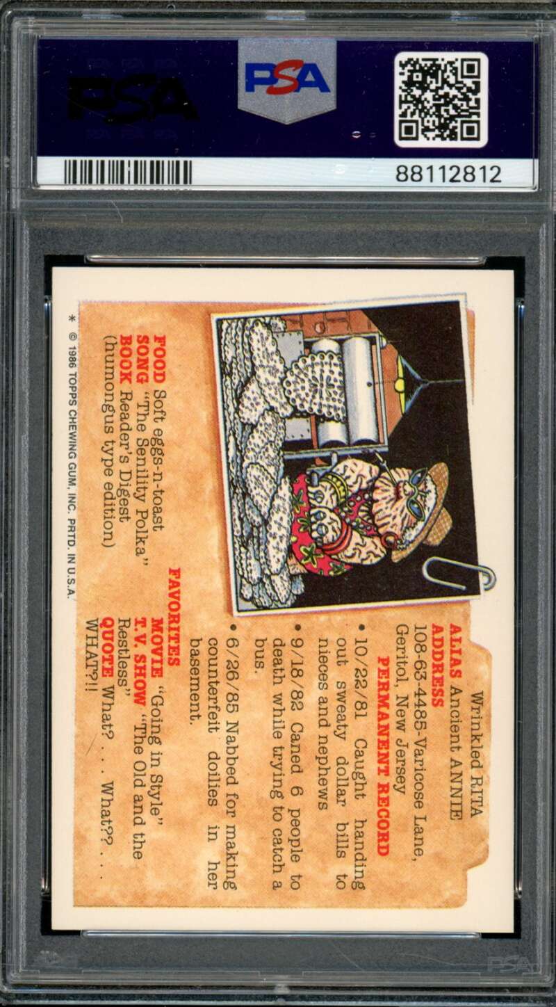 Clark Can't Stickers Card 1986 Garbage Pail Kids #172B PSA 8 Image 2