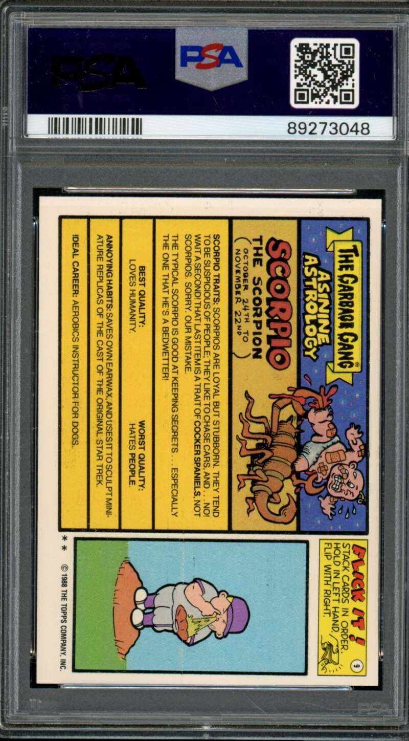 Beau Constricted Stickers Card 1988 Garbage Pail Kids #610A PSA 8 Image 2