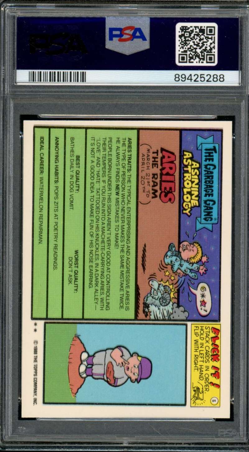 Polluted Paul Stickers Card 1988 Garbage Pail Kids #611B PSA 8 Image 2