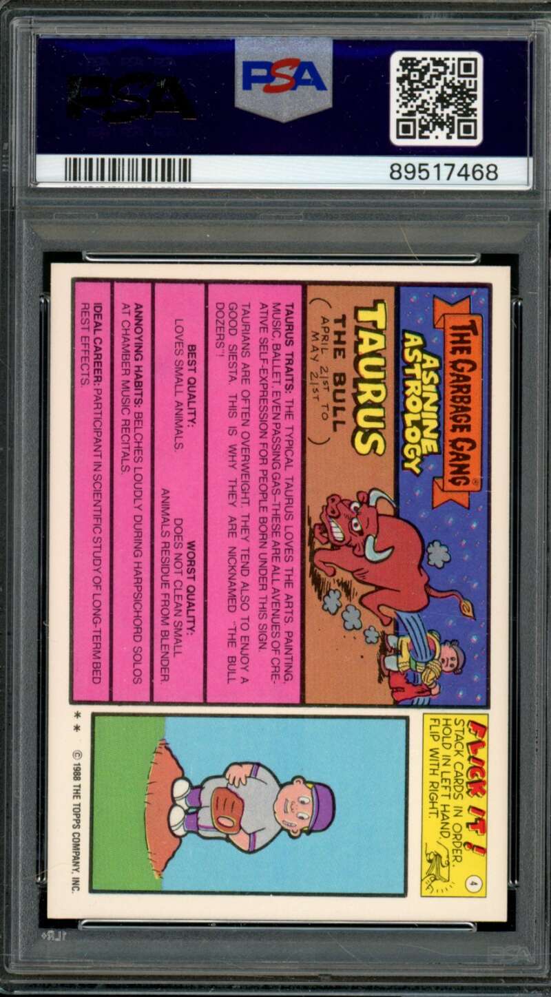 Great Scott Stickers Card 1988 Garbage Pail Kids #613B PSA 8 Image 2