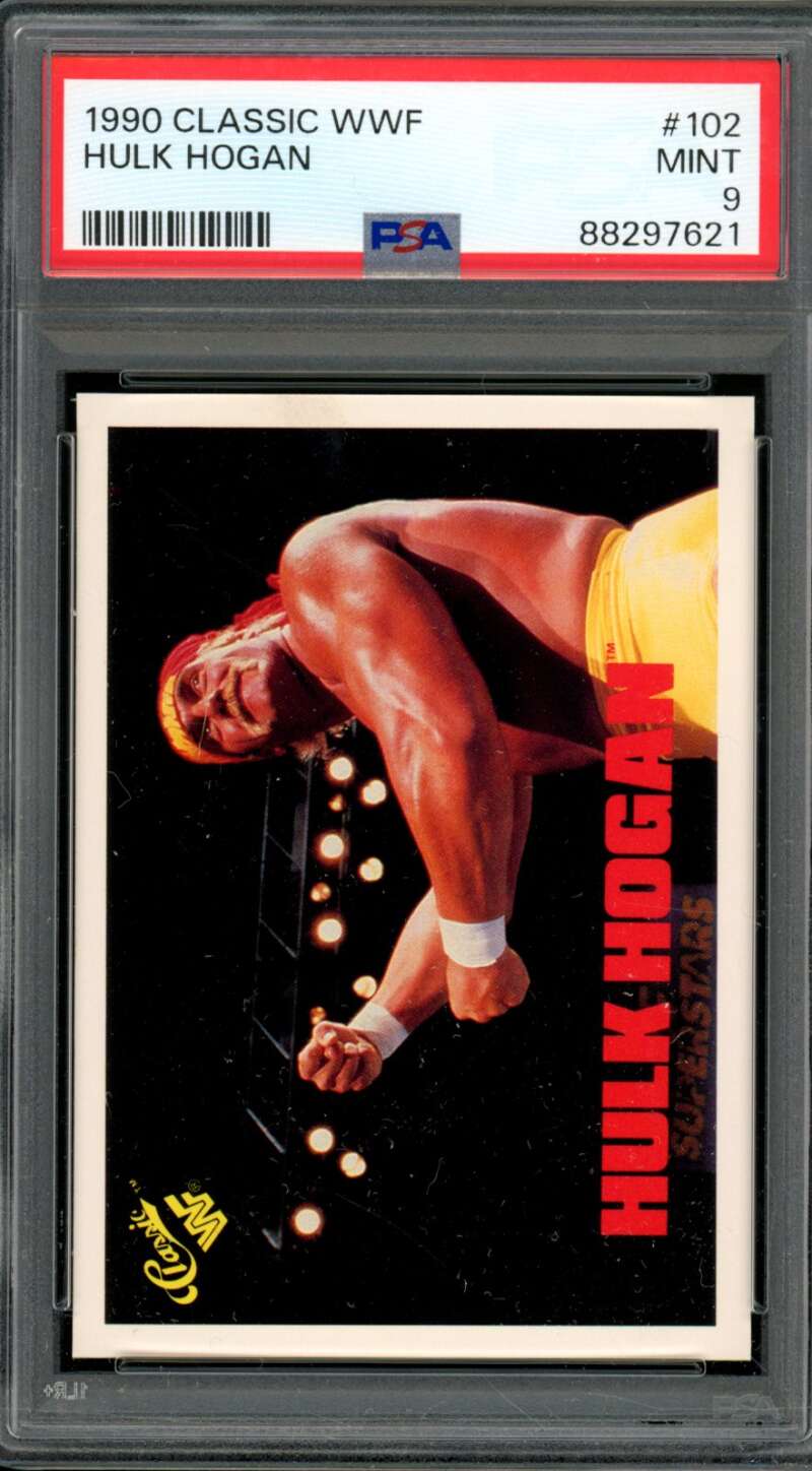 Hulk Hogan Card 1990 Classic WWF #102 PSA 9 Image 1