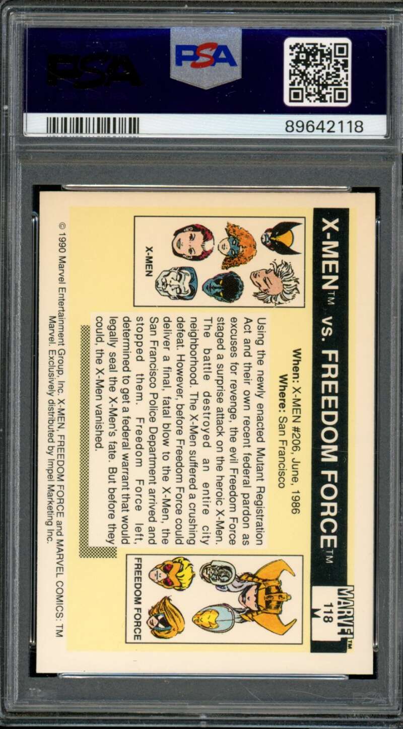 X-Men Vs Freedom Force Card 1990 Marvel Universe #118 PSA 6 Image 2