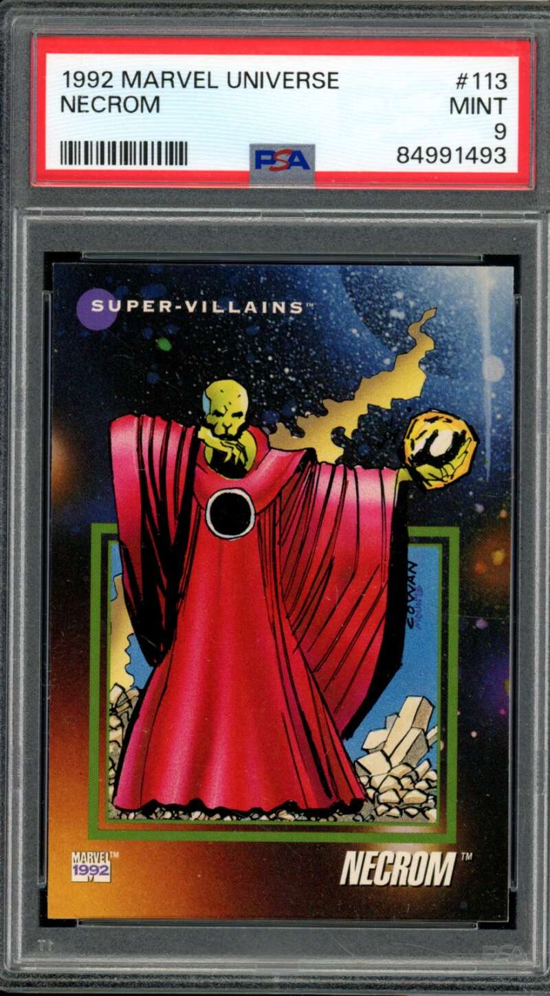 Necrom Card 1992 Marvel Universe #113 PSA 9 Image 1