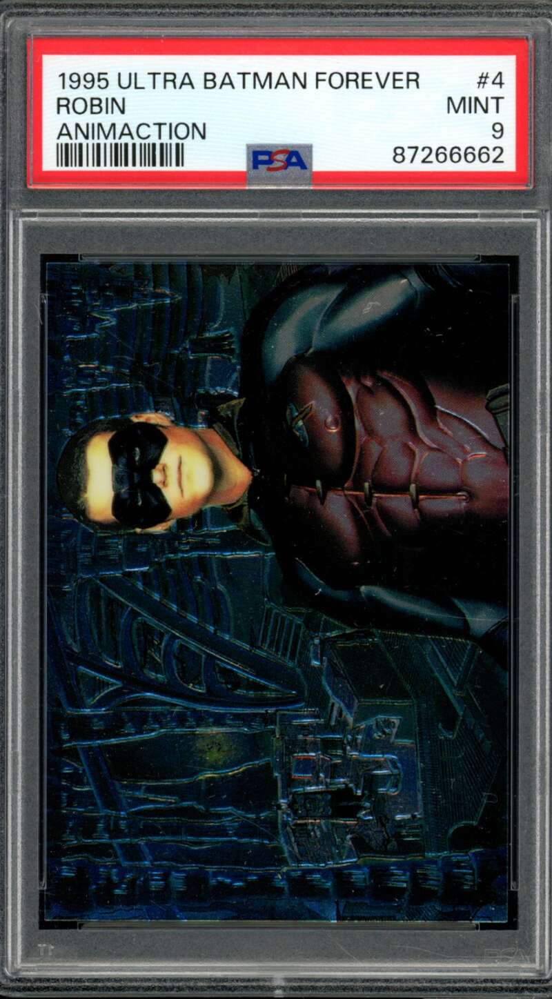 Robin Card 1995 Ultra Batman Forever Animaction #4 PSA 9 Image 1