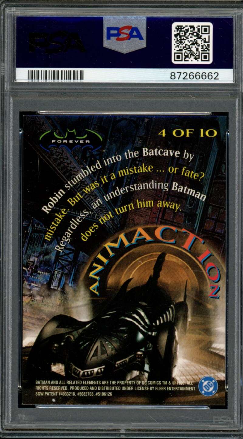 Robin Card 1995 Ultra Batman Forever Animaction #4 PSA 9 Image 2