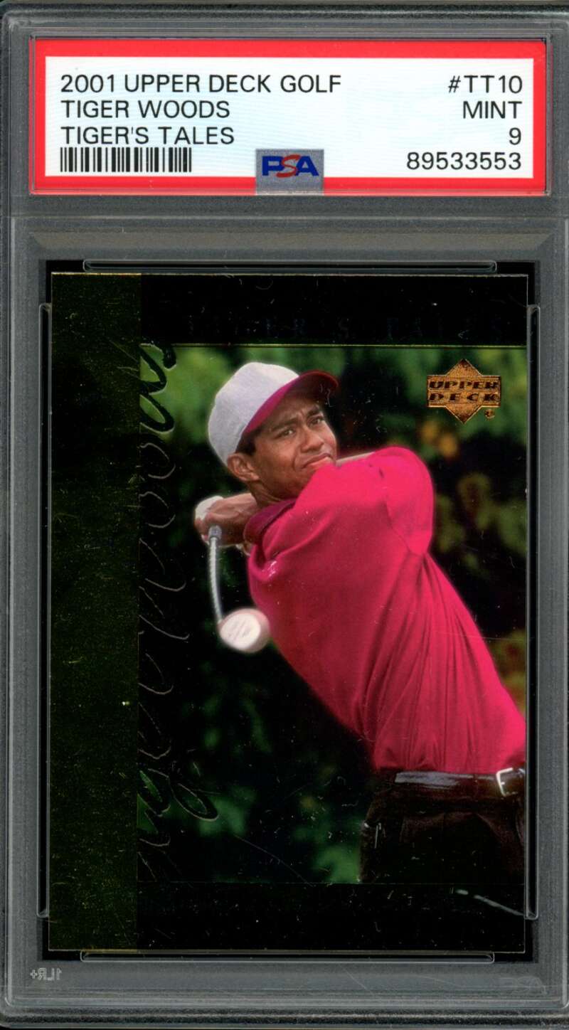 Tiger Woods Rookie Card 2001 Upper Deck Tiger Tales Golf #TT10 PSA 9 Image 1