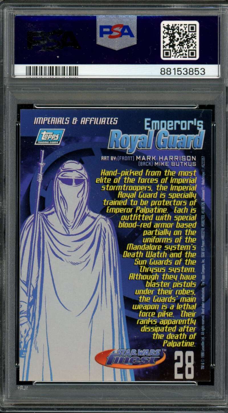 Emperor's Royal Guard Card 1996 Star Wars Finest #28 PSA 9 Image 2