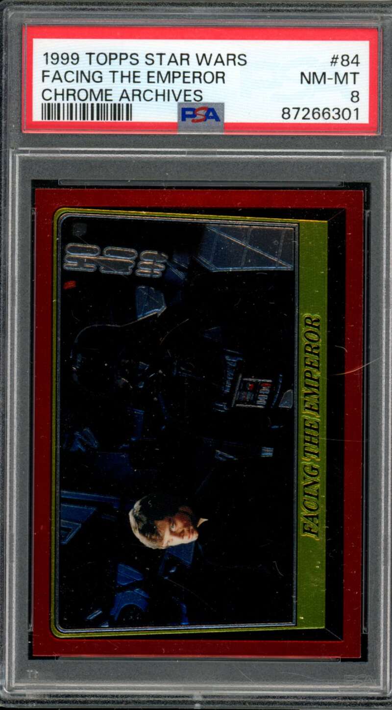 Facing The Emperor Card 1999 Topps Star Wars Chrome Archives #84 PSA 8 Image 1