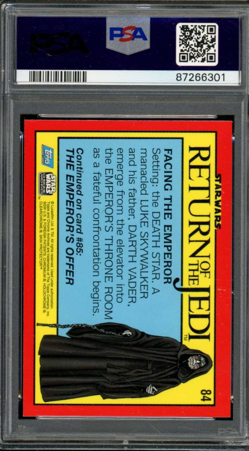 Facing The Emperor Card 1999 Topps Star Wars Chrome Archives #84 PSA 8 Image 2