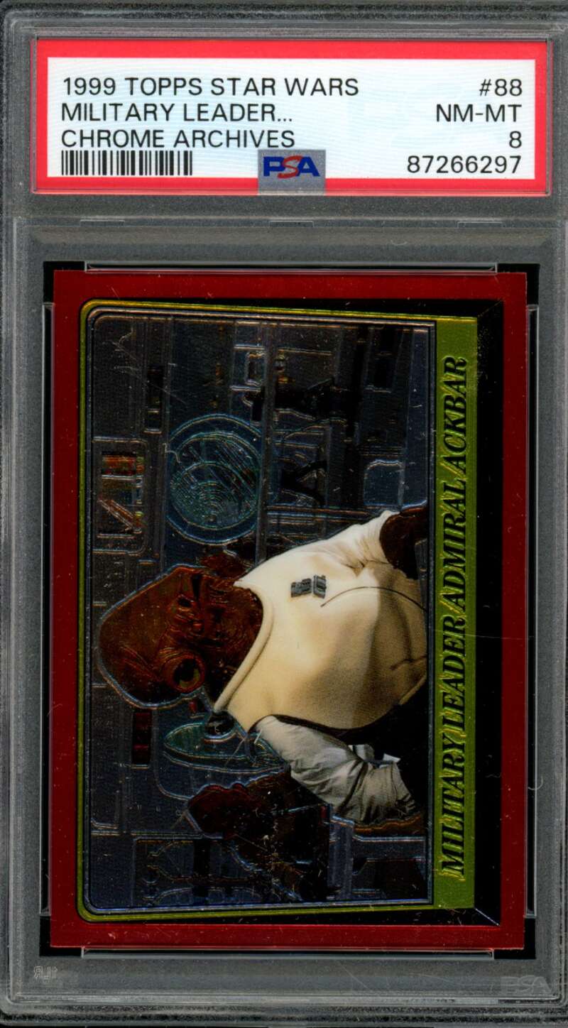 Military Leader Card 1999 Topps Star Wars Chrome Archives #88 PSA 8 Image 1