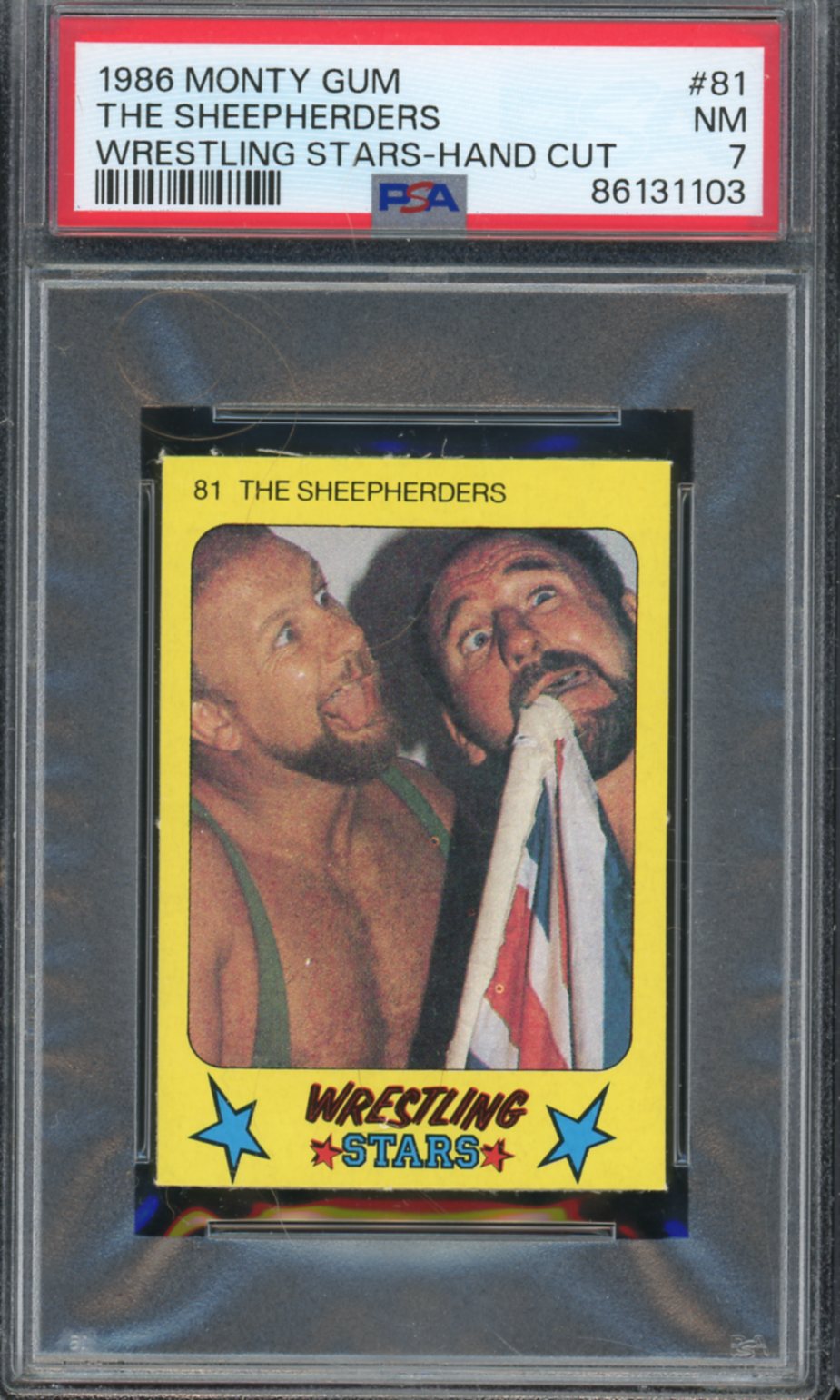 The Sheepherders Card 1986 Monty Gum Wrestling Stars #81 PSA 7 Image 1